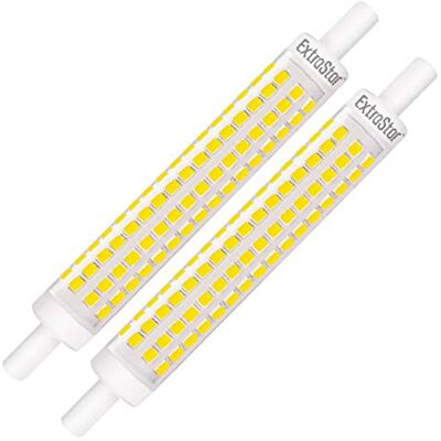 EXTRASTAR Lampadina LED R7S 118 mm 8 W (Equivalente 80 W), LED R7S Luce Fredda 6500 K, 800 lm, 360° Angolo di Fascio, confezione da 2 EXTRASTAR Lampadina LED R7S 118 mm 8 W (Equivalente 80 W), LED R7S Luce Fredda 6500 K, 800 lm, 360° Angolo di Fascio, confezione da 2