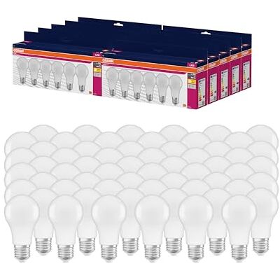 OSRAM LED Star VALUE A60, confezione vantaggiosa con 60 lampadine, sostituisce le tradizionali lampadine da 60W, bianco caldo (2700K), 8W, attacco E27, opaco, non dimmerabile OSRAM LED Star VALUE A60, confezione vantaggiosa con 60 lampadine, sostituisce le tradizionali lampadine da 60W, bianco caldo (2700K), 8W, attacco E27, opaco, non dimmerabile