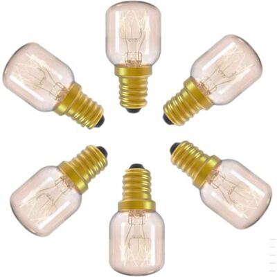 Royalux Lampadina notturna E14 da 15 W, luce bianca calda, piccola lampadina a incandescenza, ricambio per forno, microonde, frigorifero, congelatore e lampada di sale dell'Himalaya, confezione da 6 Royalux Lampadina notturna E14 da 15 W, luce bianca calda, piccola lampadina a incandescenza, ricambio per forno, microonde, frigorifero, congelatore e lampada di sale dell'Himalaya, confezione da 6