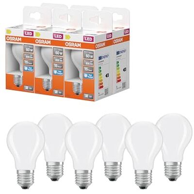 OSRAM Lampada LED Star bulb A60 a filamento, 6500 K luce bianca fredda diurna, 5,9 W, E27, satinata, 806 lm, 15.000 ore, per luoghi di lavoro, illuminazione per uffici,6-Pack OSRAM Lampada LED Star bulb A60 a filamento, 6500 K luce bianca fredda diurna, 5,9 W, E27, satinata, 806 lm, 15.000 ore, per luoghi di lavoro, illuminazione per uffici,6-Pack