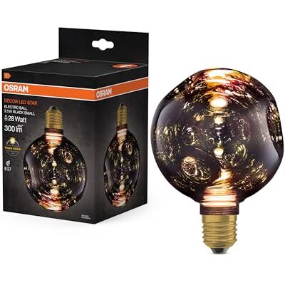 OSRAM Lampada LED in vetro DECOR FLAT Electro Retro Small Ø125mm, Nero, E27, 3,5W, 300lm, 2700K, bianco caldo, Electroball OSRAM Lampada LED in vetro DECOR FLAT Electro Retro Small Ø125mm, Nero, E27, 3,5W, 300lm, 2700K, bianco caldo, Electroball