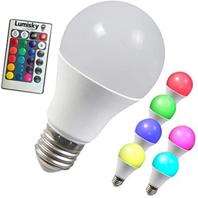 Lumisky Lampadina LED + Telecomando Bulby, alluminio, 9 W, attacco: E27, multi-colore Lumisky Lampadina LED + Telecomando Bulby, alluminio, 9 W, attacco: E27, multi-colore