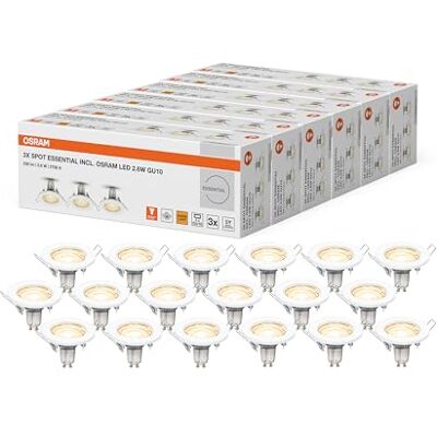 OSRAM LED Spot Set Recess Essential GU10 3x2.6W GU10 White,6-Pack OSRAM LED Spot Set Recess Essential GU10 3x2.6W GU10 White,6-Pack