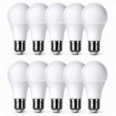 Zone Lampadina a LED E27, 10,5 Watt, 1055 lumen, E27, luce bianca calda, 3000 Kelvin, sostituisce lampadina da 75 Watt, A60, 200°, lampadine a risparmio energetico, confezione da 10 pezzi Zone Lampadina a LED E27, 10,5 Watt, 1055 lumen, E27, luce bianca calda, 3000 Kelvin, sostituisce lampadina da 75 Watt, A60, 200°, lampadine a risparmio energetico, confezione da 10 pezzi