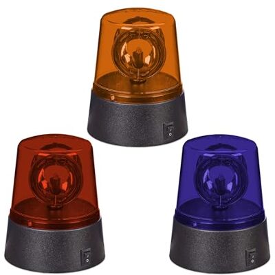 Relaxdays Lampada Polizia Party, Set 3 LED Lampeggianti, Riflettore Luce Stroboscopica, a Batteria, Arancione Blu Rosso Relaxdays Lampada Polizia Party, Set 3 LED Lampeggianti, Riflettore Luce Stroboscopica, a Batteria, Arancione Blu Rosso