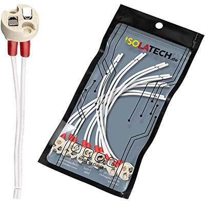 ISOLATECH 6x Portalampade universali MR16 MR11 GU5.3 G4 in ceramica Max.250V/2A, Per LED e lampadine a risparmio energetico, Resistente al calore, Per la casa e il bagno ISOLATECH 6x Portalampade universali MR16 MR11 GU5.3 G4 in ceramica Max.250V/2A, Per LED e lampadine a risparmio energetico, Resistente al calore, Per la casa e il bagno