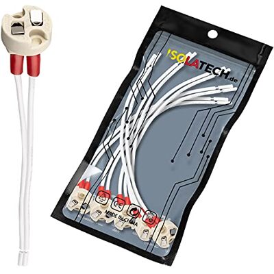 ISOLATECH 5x Portalampade universali MR16 MR11 GU5.3 G4 in ceramica Max.250V/2A, Per LED e lampadine a risparmio energetico, Resistente al calore, Per la casa e il bagno ISOLATECH 5x Portalampade universali MR16 MR11 GU5.3 G4 in ceramica Max.250V/2A, Per LED e lampadine a risparmio energetico, Resistente al calore, Per la casa e il bagno