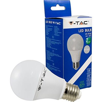 V-TAC Lampadina LED 5W 470Lm Base E27 Luce Calda 2700K V-TAC Lampadina LED 5W 470Lm Base E27 Luce Calda 2700K