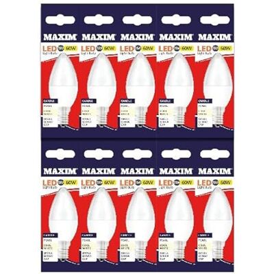 Maxim Candela LED piccola Edison vite (bianco freddo) 7,5 watt (60 watt) 806 lumen (confezione da 10) 60 MLCSESCW5X10 Maxim Candela LED piccola Edison vite (bianco freddo) 7,5 watt (60 watt) 806 lumen (confezione da 10) 60 MLCSESCW5X10