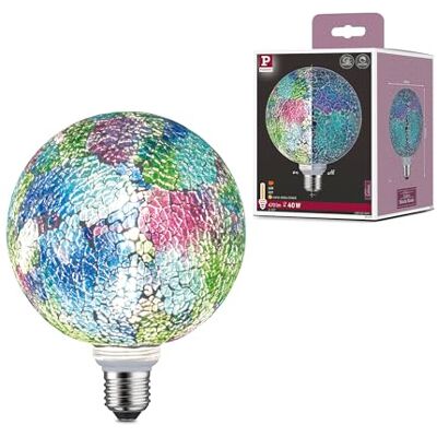 Paulmann Lampadina LED Miracle Mosaic G125 Globe lampadina dimmerabile da 5 Watt multicolore luce efficiente bianco caldo 2700 K E27 Paulmann Lampadina LED Miracle Mosaic G125 Globe lampadina dimmerabile da 5 Watt multicolore luce efficiente bianco caldo 2700 K E27