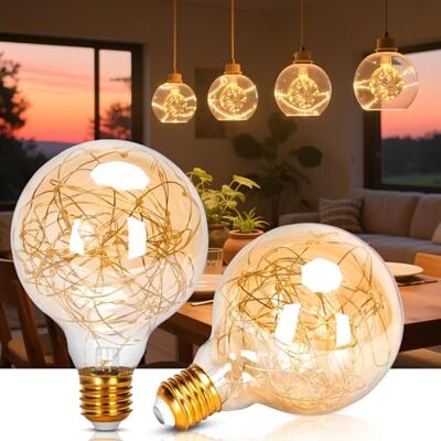 Aigostar Lampadina LED E27 G95 Vintage 1.2W, Luce Calda 2500K, 50 Lumen, Lampadina Globo Filamento in Rame Decorativa Vintage Edison, Lampadina LED Retrò, Non Dimmerabile, Confezione da 2 Aigostar Lampadina LED E27 G95 Vintage 1.2W, Luce Calda 2500K, 50 Lumen, Lampadina Globo Filamento in Rame Decorativa Vintage Edison, Lampadina LED Retrò, Non Dimmerabile, Confezione da 2