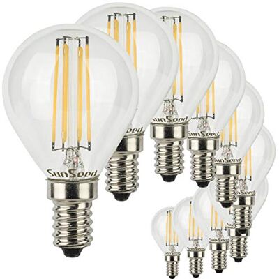 SUNSEED 10x Lampadina E14 Filamento LED 4W Sfera G45 470 Lumen Luce Calda 2700K, 40W Equivalente SUNSEED 10x Lampadina E14 Filamento LED 4W Sfera G45 470 Lumen Luce Calda 2700K, 40W Equivalente