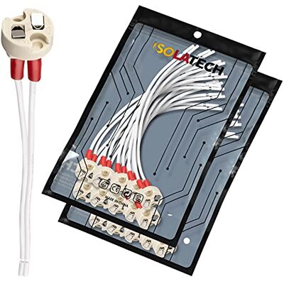 ISOLATECH 20x Portalampade universali MR16 MR11 GU5.3 G4 in ceramica Max.250V/2A, Per LED e lampadine a risparmio energetico, Resistente al calore, Per la casa e il bagno ISOLATECH 20x Portalampade universali MR16 MR11 GU5.3 G4 in ceramica Max.250V/2A, Per LED e lampadine a risparmio energetico, Resistente al calore, Per la casa e il bagno