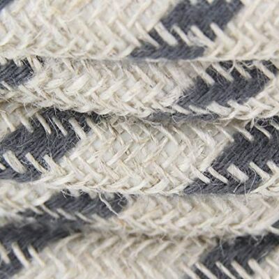 CHACON Câble textile coton stripes anthracite et lin naturel 3m CHACON Câble textile coton stripes anthracite et lin naturel 3m