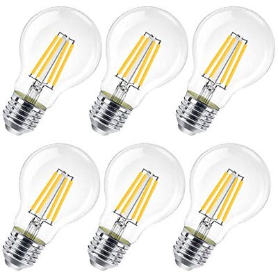EXTRASTAR Lampadina LED E27,10W (equivalenti a 88W), 2700K ,Trasparente luce calda- Pacco da 6 EXTRASTAR Lampadina LED E27,10W (equivalenti a 88W), 2700K ,Trasparente luce calda- Pacco da 6