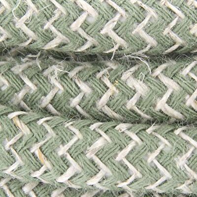 CHACON Câble Textile Coton Zigzag Vert thym et Lin Naturel 3m CHACON Câble Textile Coton Zigzag Vert thym et Lin Naturel 3m