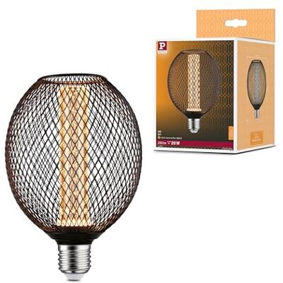 Paulmann Metallic Glow Edition lampadina a LED standard 230V Globe E27 spirale 4,2W 200lm 110mm nero metallo 1800K Paulmann Metallic Glow Edition lampadina a LED standard 230V Globe E27 spirale 4,2W 200lm 110mm nero metallo 1800K