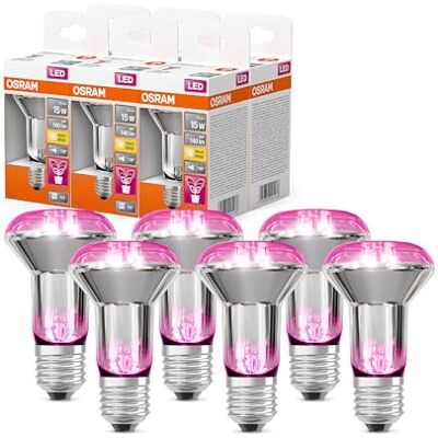 OSRAM per piante LED Star con filamento e 7,5 W / 140 lm, attacco E27, con luce bianca calda a 1300 Kelvin che consente alle piante di prosperare, non dimmerabile, larghezza 63 mm, confezione da 6 OSRAM per piante LED Star con filamento e 7,5 W / 140 lm, attacco E27, con luce bianca calda a 1300 Kelvin che consente alle piante di prosperare, non dimmerabile, larghezza 63 mm, confezione da 6