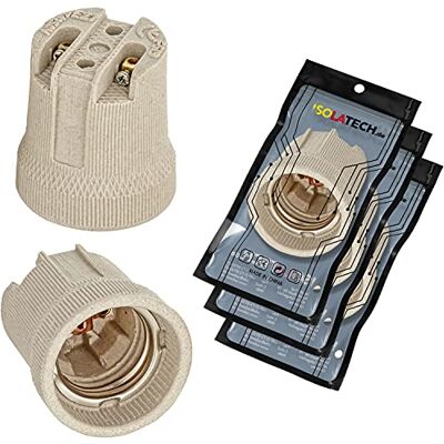 ISOLATECH 3x Portalampada E27 in Ceramica per Lampadine LED Per lampadine a risparmio energetico, Max. 250V/4A, Resistente al calore, Per casa, bagno, cucina e frigorifero ISOLATECH 3x Portalampada E27 in Ceramica per Lampadine LED Per lampadine a risparmio energetico, Max. 250V/4A, Resistente al calore, Per casa, bagno, cucina e frigorifero
