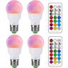 iLC Led Cambiare colore Lampadina Edison Bianco Freddo 5700K 5W E27 RGBW LED Lampadine Led a Colori RGB 12 scelte di colore Telecomando Incluso (Confezione da 4)