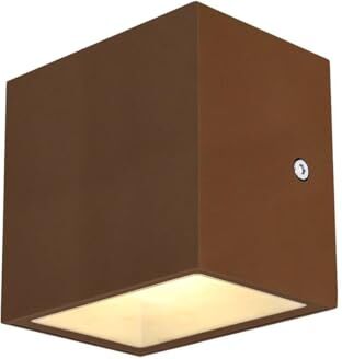 SLV lampada a plafone da parete SITRA CUBE WL/stradelli, ingressi, faretto LED esterno, lampada a plafone da esterno, lampada da giardino / IP44 3000K 10W 1120 560lm ruggine 105 gradi