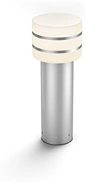 Philips White Tuar, Piedistallo per esterni, 9W, Include lampadina E27 Smart, Alimentatore Incluso, Inox