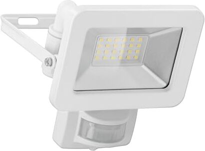 goobay Faretto LED rilevatore movimento da esterno 20W / sensore PIR faretto da esterno IP44 / luce bianca neutra 1700 lm/montaggio a parete del proiettore LED/faretto da giardino/bianco