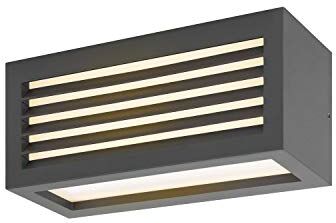 SLV Outdoor Wand-und Deckenaufbauleuchte, Anthrazit, IP44, Parete stradelli, ingressi, LED plafone da Esterno, Lampada da Giardino, faretto da soffitto / IP54 3000K 600lm 19 W, Box-L 19W Antracite