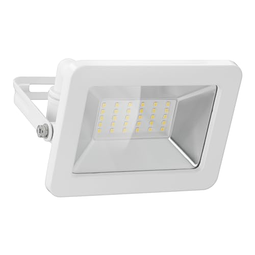 goobay Faretto LED 30 W/Bianco neutro 4000 K / 2550 lm/Angolo di illuminazione 100° / Grado di protezione IP65 / Bianco