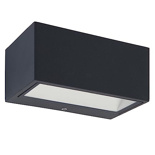 LUTEC Gemini Lampada da Esterno a LED Integrato 10.5 W, Grigio Antracite, 6.5 x 9 cm