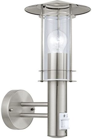 Eglo LISIO Lampada a Stelo E27, Acciaio Inox/Trasparente