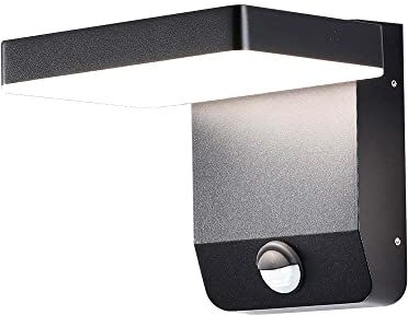 V-TAC VT-11020S 20W LED WALL LIGHT WITH SENSOR COLORCODE:3000K BLACK BODY SQUARE, IP65