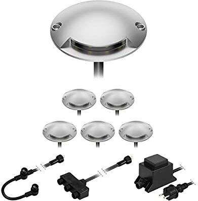 ledscom.de Lampada da terra a LED Bunda, a 1 lampada, per esterni, transitabile, bianco freddo, set di 6