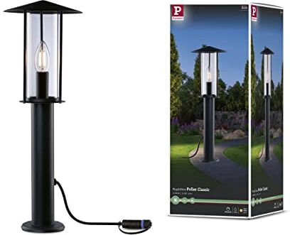 Paulmann Plug & Shine Lampada da Esterni LED Poller Classic IP44 incl. 1x2 Watt dimmerabile Chiaro Metallo 3000 K E14 2 W, Antracite