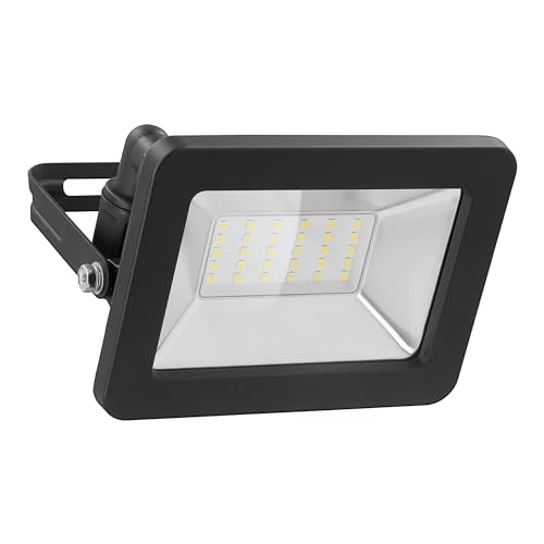 goobay Faretto LED da 30 W – Luce Bianca Neutra 4000 K – 2560 Lumen – Angolo di irradiazione 100 Gradi – Grado di Protezione IP65 – Nero