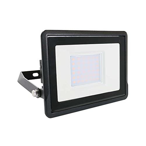 V-TAC Faro LED da Esterno 30W con Chip Samsung e Connettore Diretto [ULTIMA GENERAZIONE] IP65-2340 Lumen Proiettore LED Esterno Colore Nero Impermeabile 3000K Luce Bianco Caldo