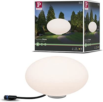 Paulmann Pietra Plug & Shine-Lampada a sfera per esterni, IP67, 3000 K, 235 lm, 24 V, per giardino, terrazza,  2.8 W, Piccolo