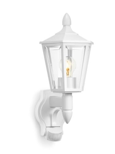 Steinel Lampada per esterni L 15 S bianco con sensore, angolo di rilevamento di 180°, raggio d'azione di max. 10 m, lampada a muro da esterno