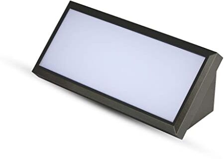 V-TAC VT-8054 Lampada LED da parete rettangolare 12W angolare colore nero da esterno IP65 applique da muro luce bianco freddo 6500k sku