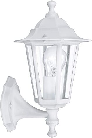 Eglo Lampada da parete da esterno Laterna 5, lampada da esterno uno punto luce, lampada da parete in alluminio pressofuso e vetro, bianco, E27, IP44