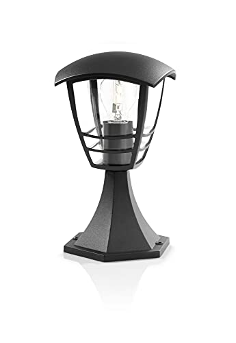 Philips Lighting Creek, Palo per Esterno, 30 cm, Attacco E27, Alluminio, Nero