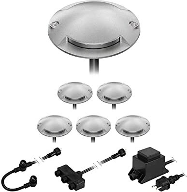 ledscom.de Lampada da terra a LED Bunda, 2 luci, per esterni, passabile, bianco freddo, set di 6