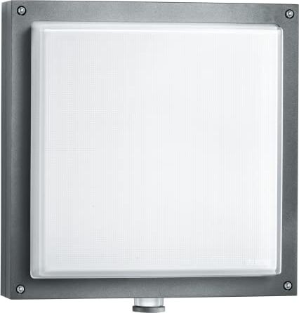 Steinel Lampada da Esterno L 690 S Antracite, Applique 8,5 W, Rilevatore di Movimento a 360, Resistente Agli Urti, Bianco Caldo, Numero Civico Incluso