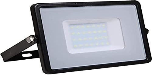 V-TAC Proiettore Slim LED 30W, Chip Samsung, Nero Luce Calda 3000K