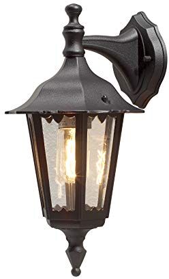 Konstsmide Firenze Lampada da Parete 19x24x36 cm (BxPxH), 1 x 60 W, IP43, Colore Nero Opaco