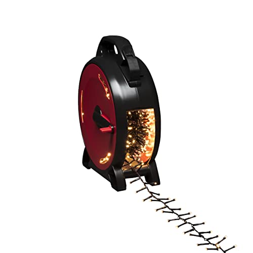 Konstsmide Micro LED Compactlights con avvolgicavo, 1000 diodi a luce bianca calda, 30 V, esterno (IP44), cavo nero
