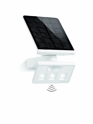 Steinel Luce solare da esterno XSolar L-S, Lampada da parete con sensore a 140°, luce solare da giardino, Bianco