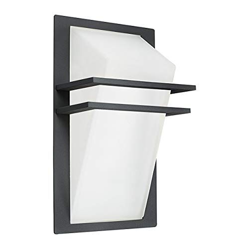 Eglo Park Lampada da Parete E27, Antracite/Bianco, 20 x 14.5 x 35 cm