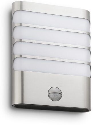 Philips Lighting Raccoon Lampada da Parete a LED per Esterni con Sensore di Movimento, Acciaio Inox