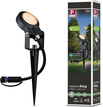 Paulmann Plug & Shine LED per Esterni faretto da Giardino Sting Delicata per Gli Insetti IP67 2200K 6,3W Antracite Rotonda dimmerabile 6.3 W